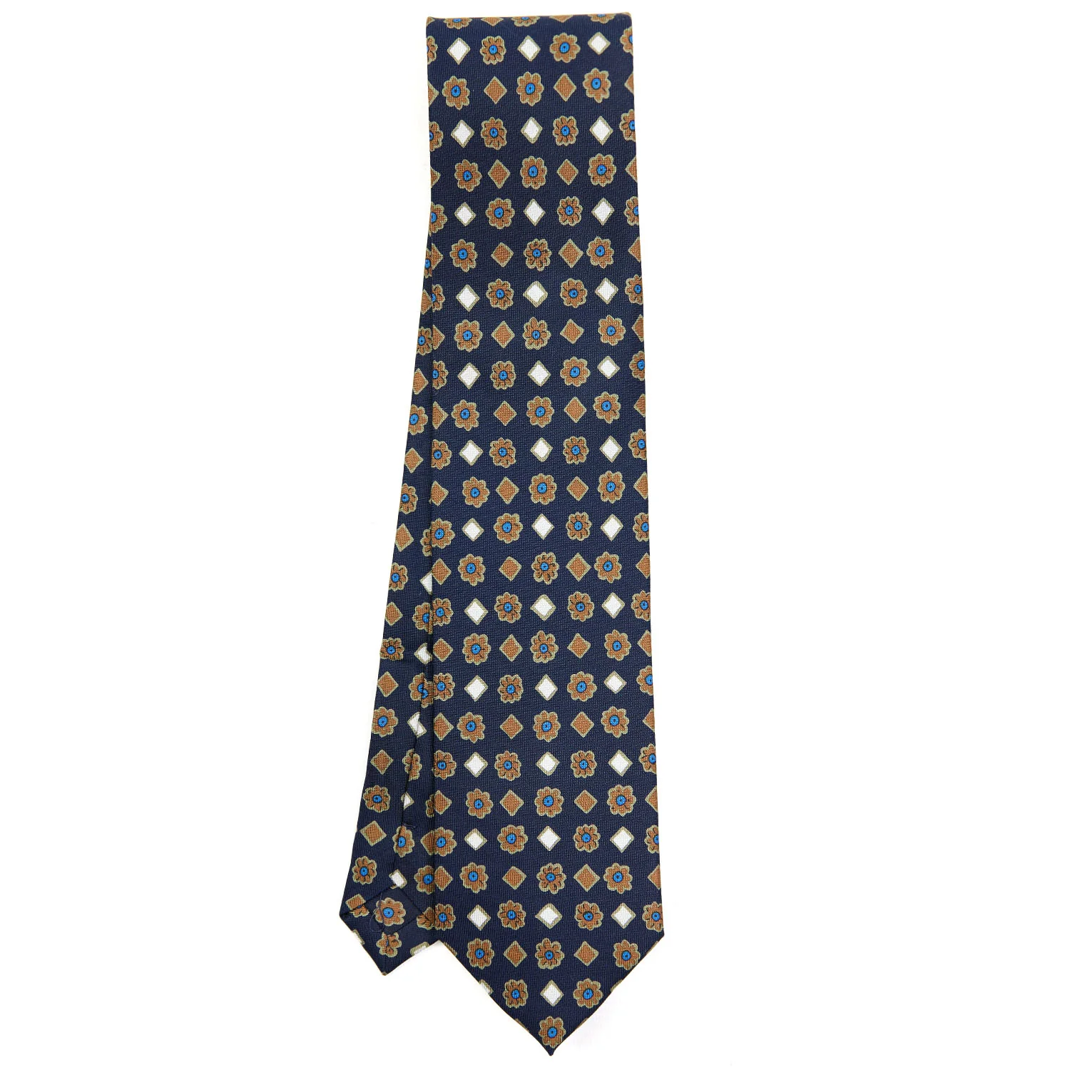 DARK BLUE EXTRA LONG SILK TIE - Image 2