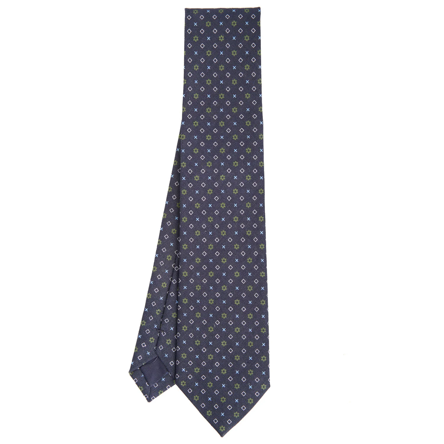 DARK BLUE SARTORIAL COTTON AND SILK TIE - Image 2