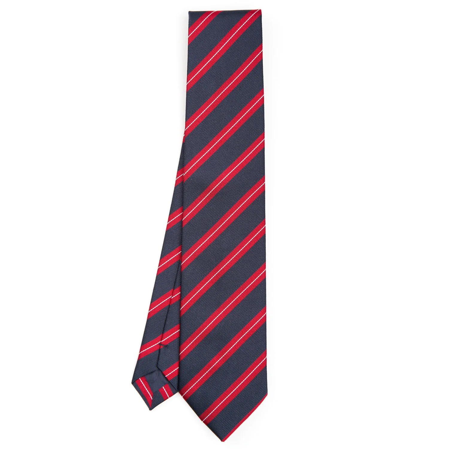DARK BLUE REGIMENTAL SILK TIE - Image 2