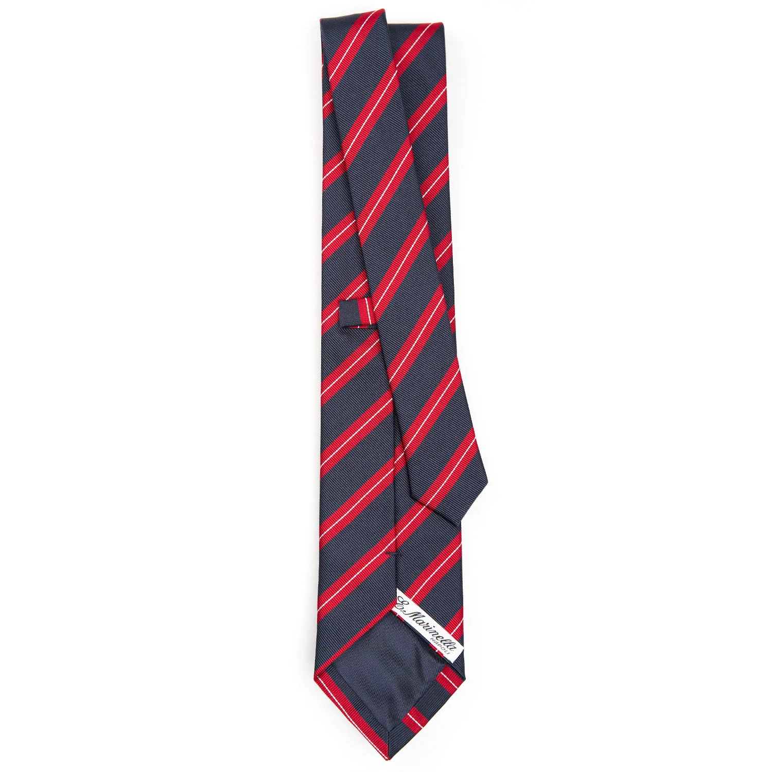 DARK BLUE REGIMENTAL SILK TIE - Image 3