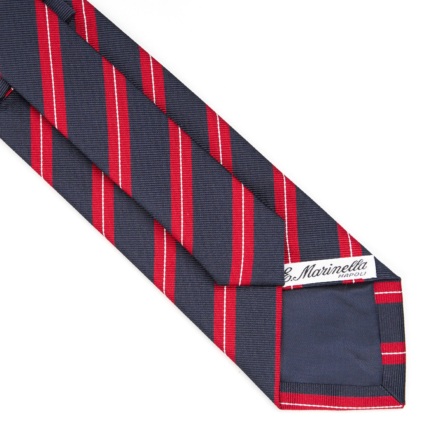 DARK BLUE REGIMENTAL SILK TIE - Image 4