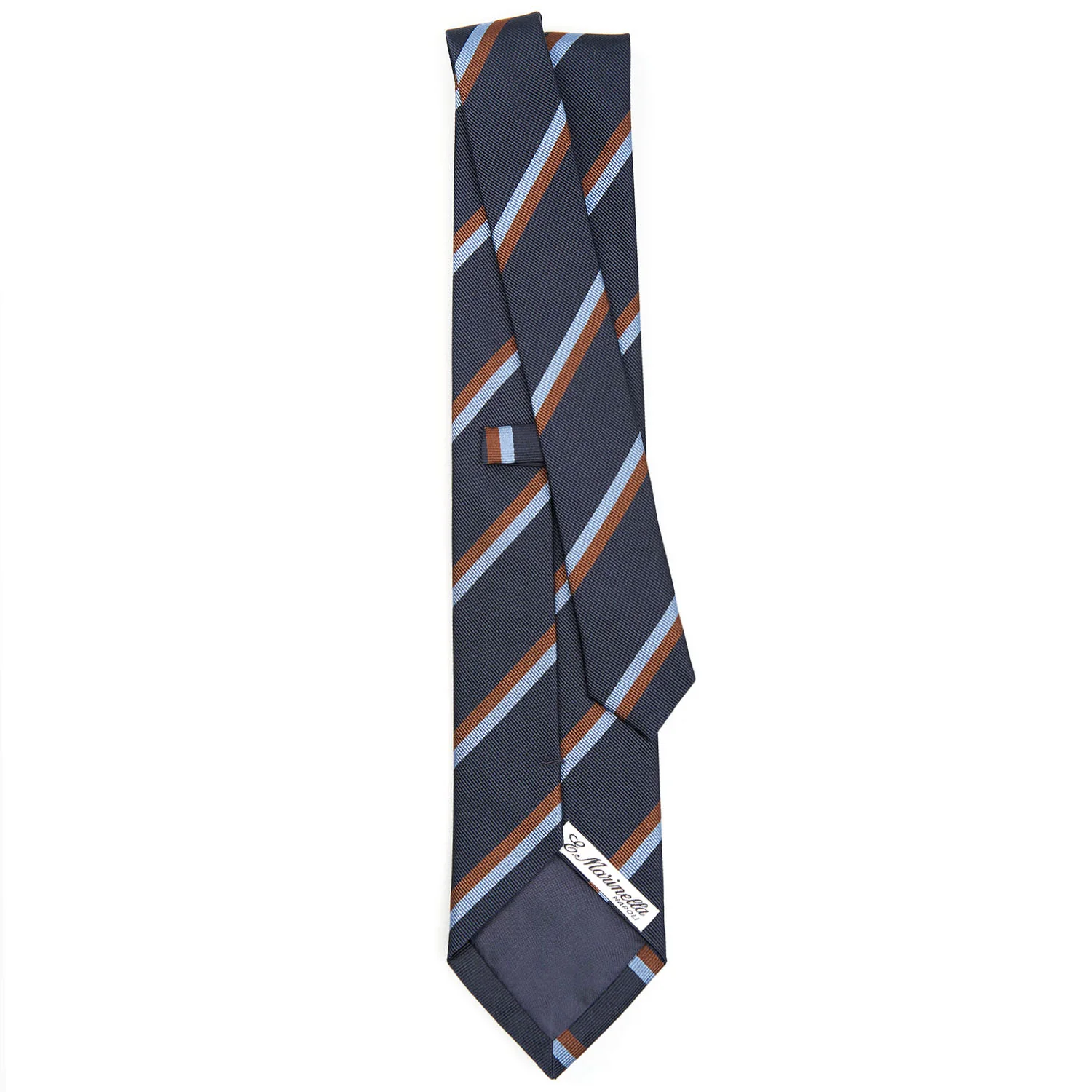 DARK BLUE REGIMENTAL SILK TIE - Image 3