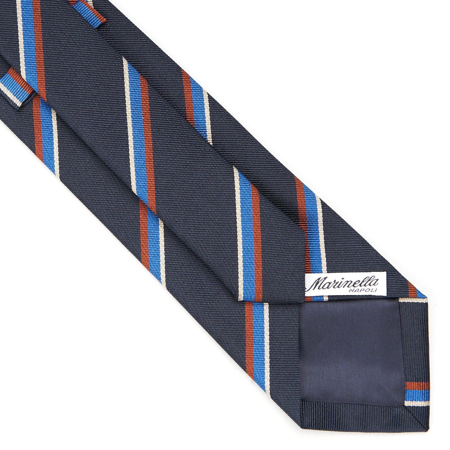 DARK BLUE REGIMENTAL SILK TIE - Image 4