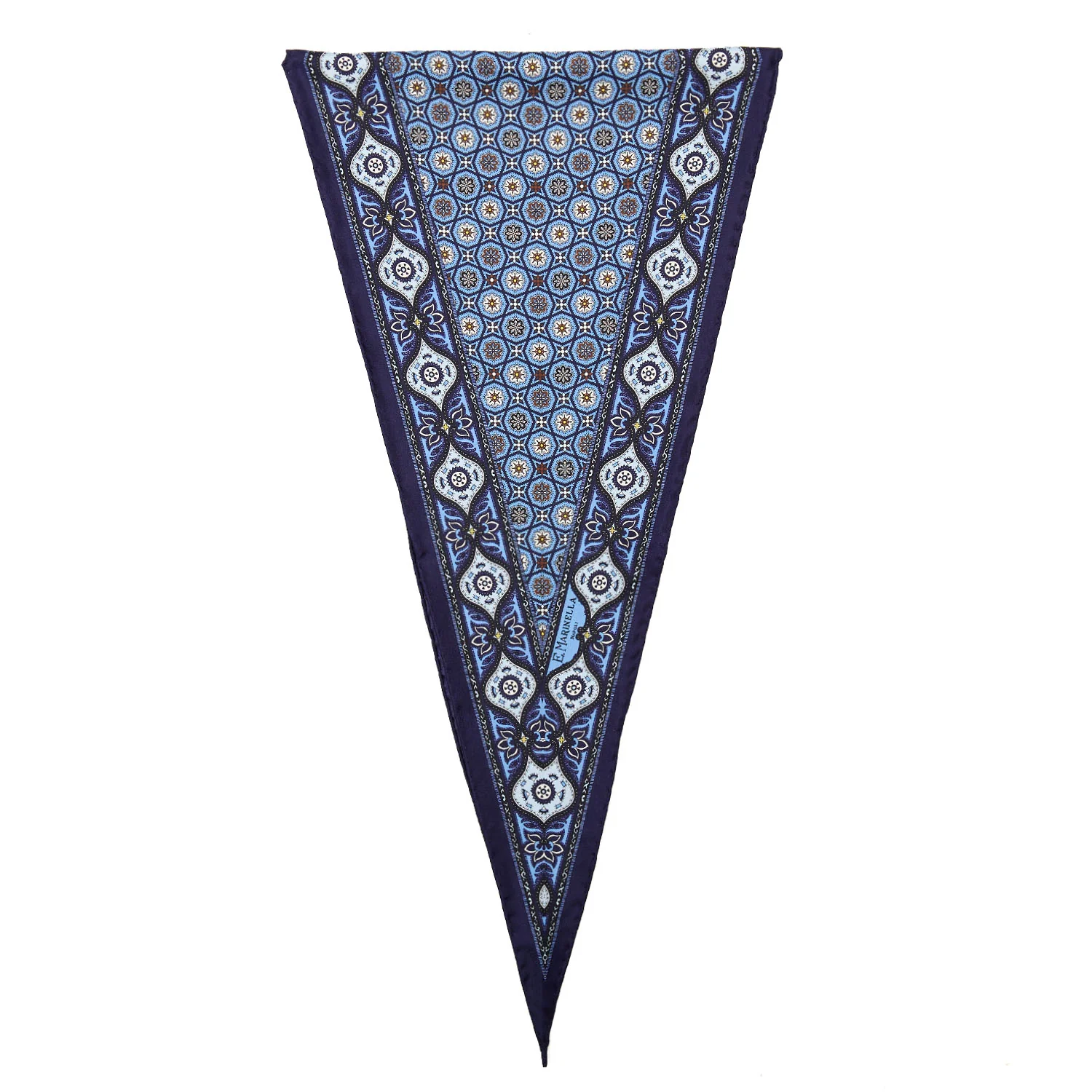 DARK BLUE SILK DIAMOND SHAPE SCARF - Image 3