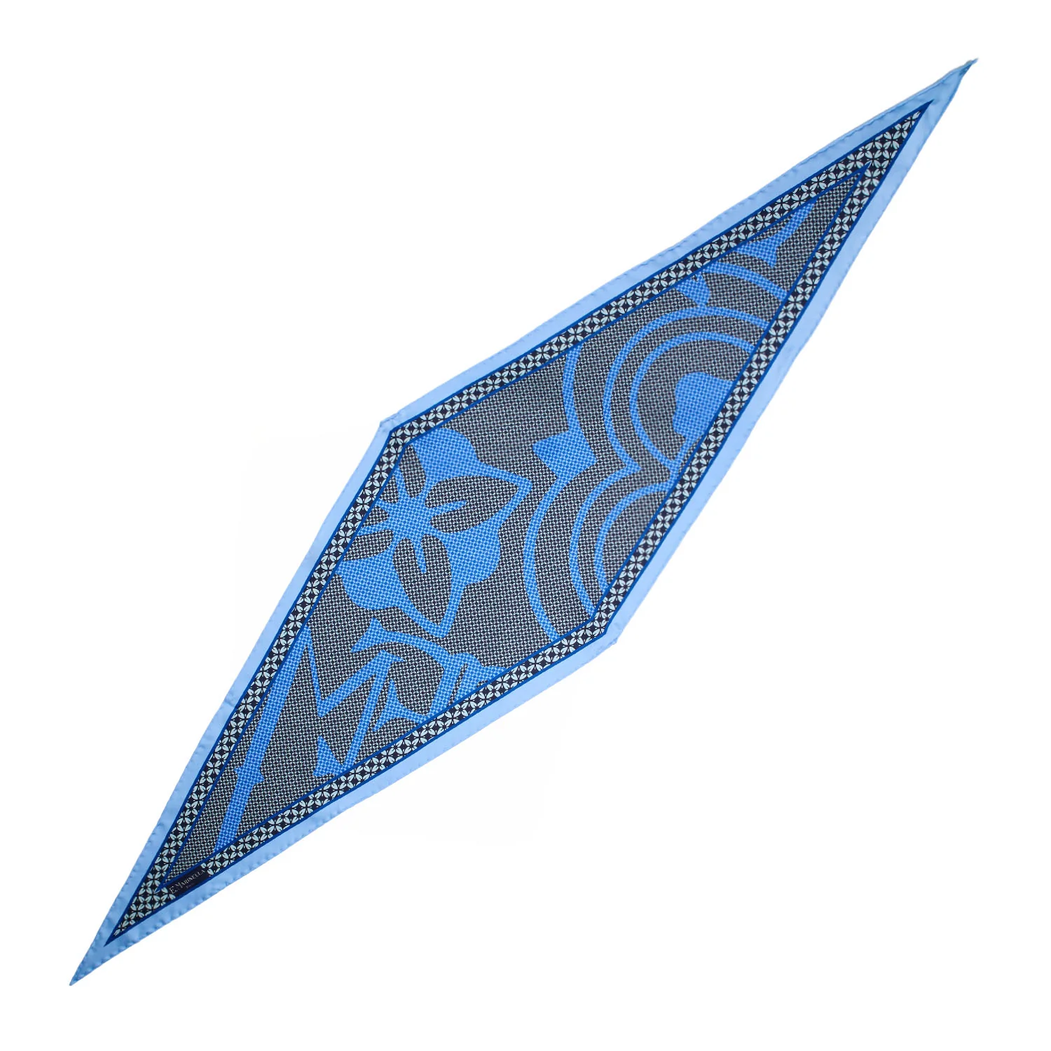 DARK BLUE SILK DIAMOND SHAPE SCARF