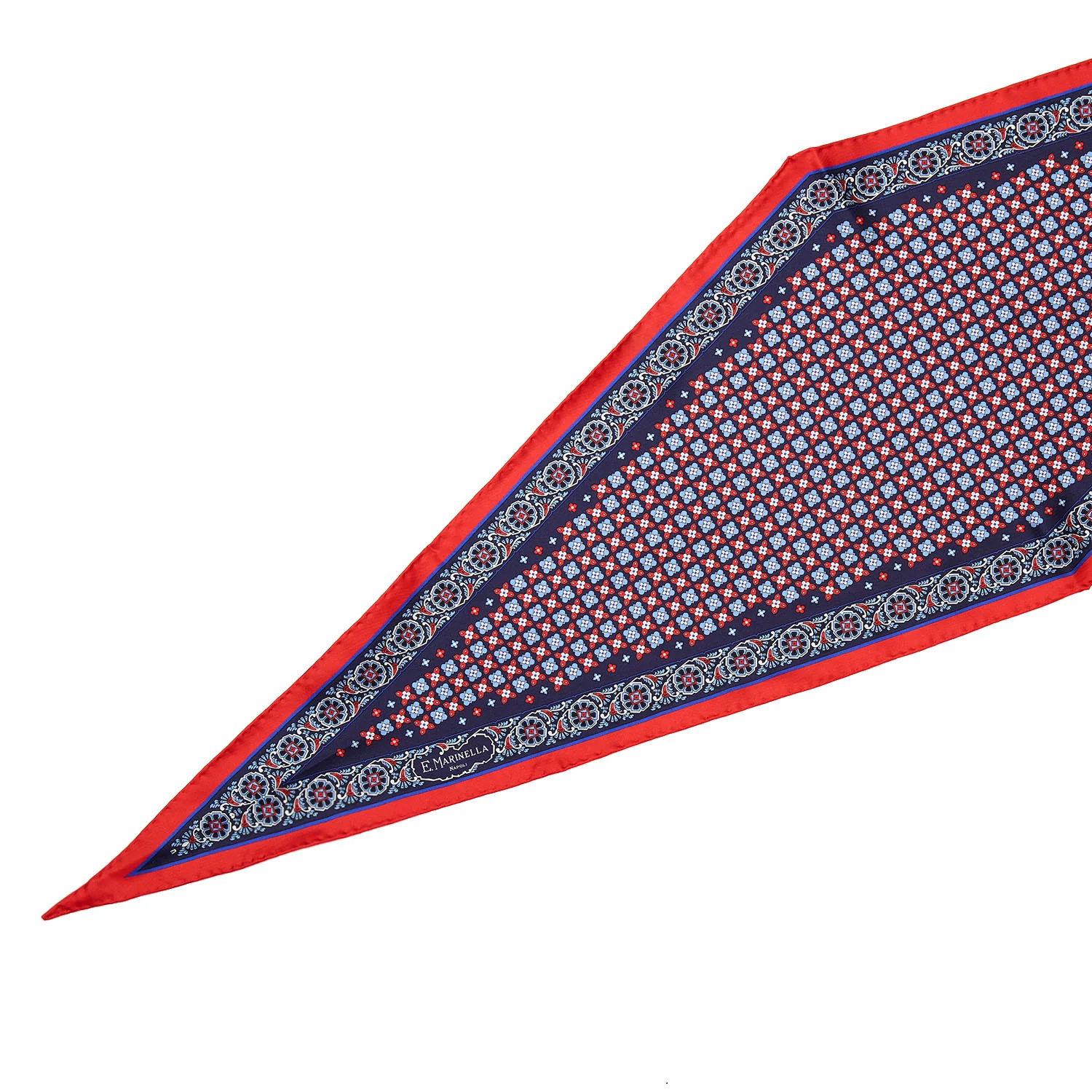 DARK BLUE SILK DIAMOND SHAPE SCARF - Image 2