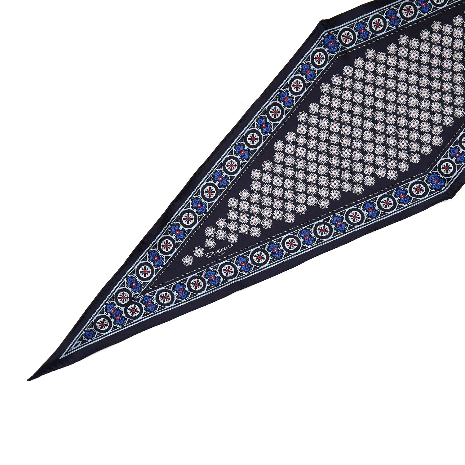 DARK BLUE SILK DIAMOND SHAPE SCARF - Image 2