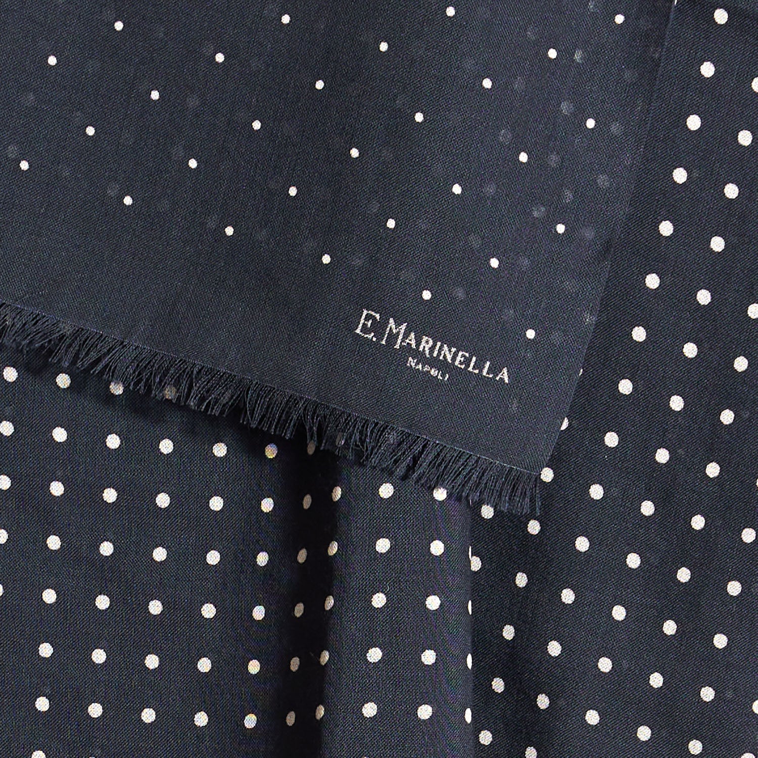 DARK BLUE WOOL AND SILK SCARF - Image 3