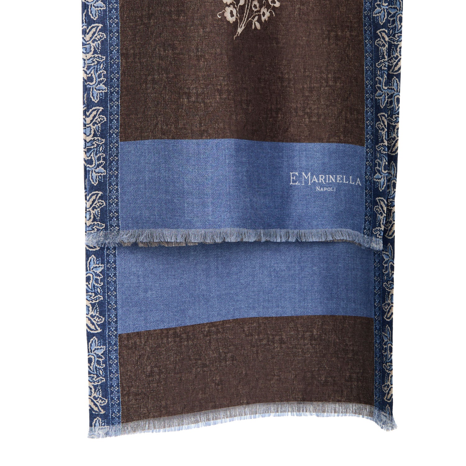 DARK BROWN DOUBLE SILK SCARF - Image 2