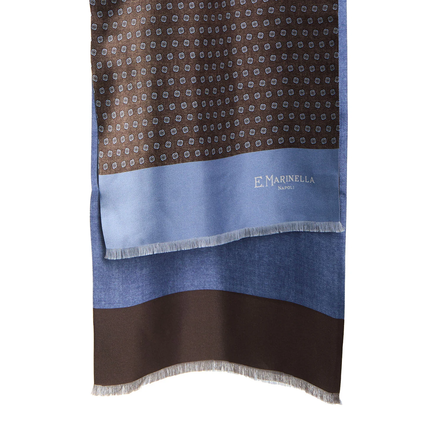 DARK BROWN DOUBLE SILK SCARF - Image 2