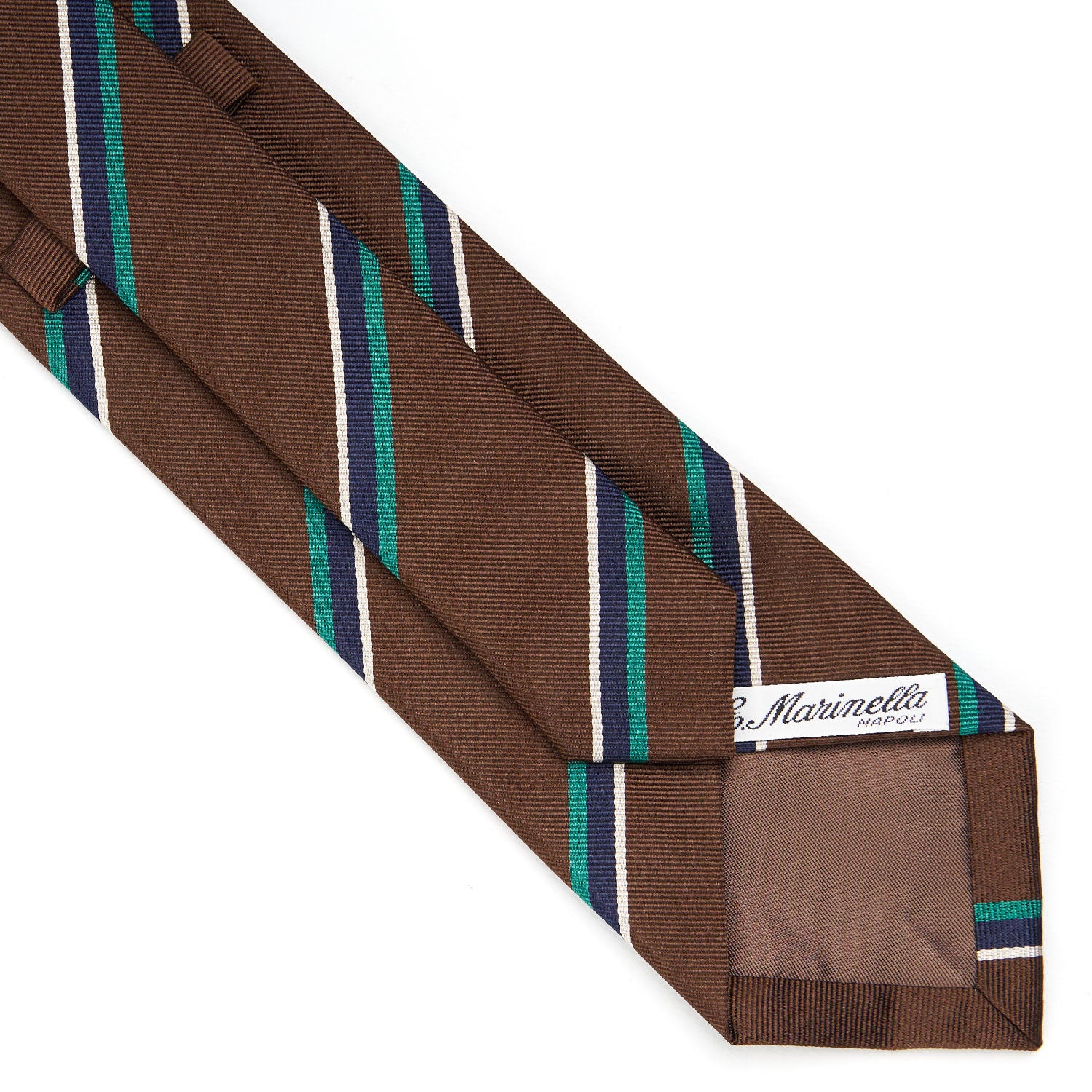 DARK BROWN REGIMENTAL SILK TIE - Image 4