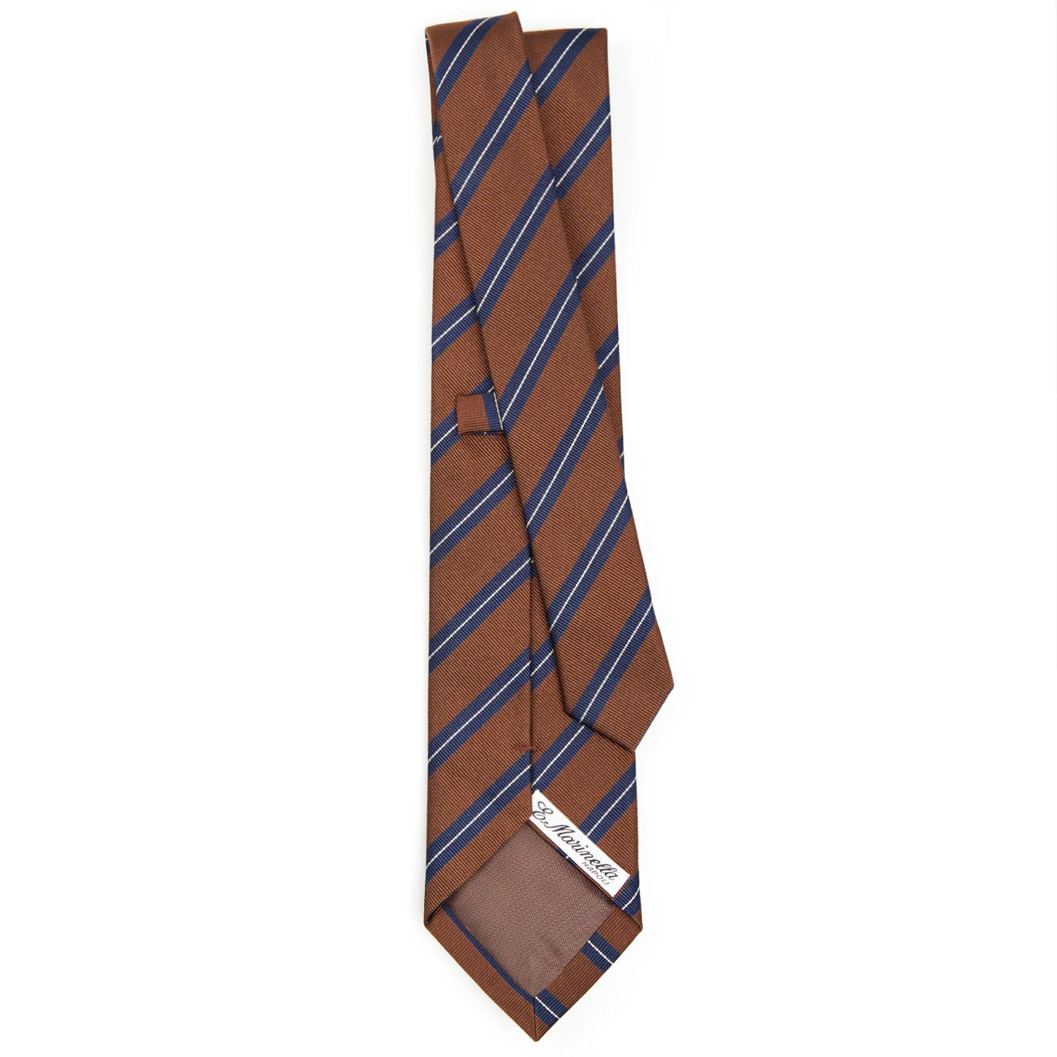 DARK BROWN REGIMENTAL SILK TIE - Image 3