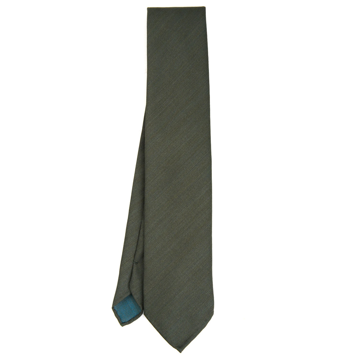 DARK GREEN CLASSIC UNLINED WOOL TIE - Image 2