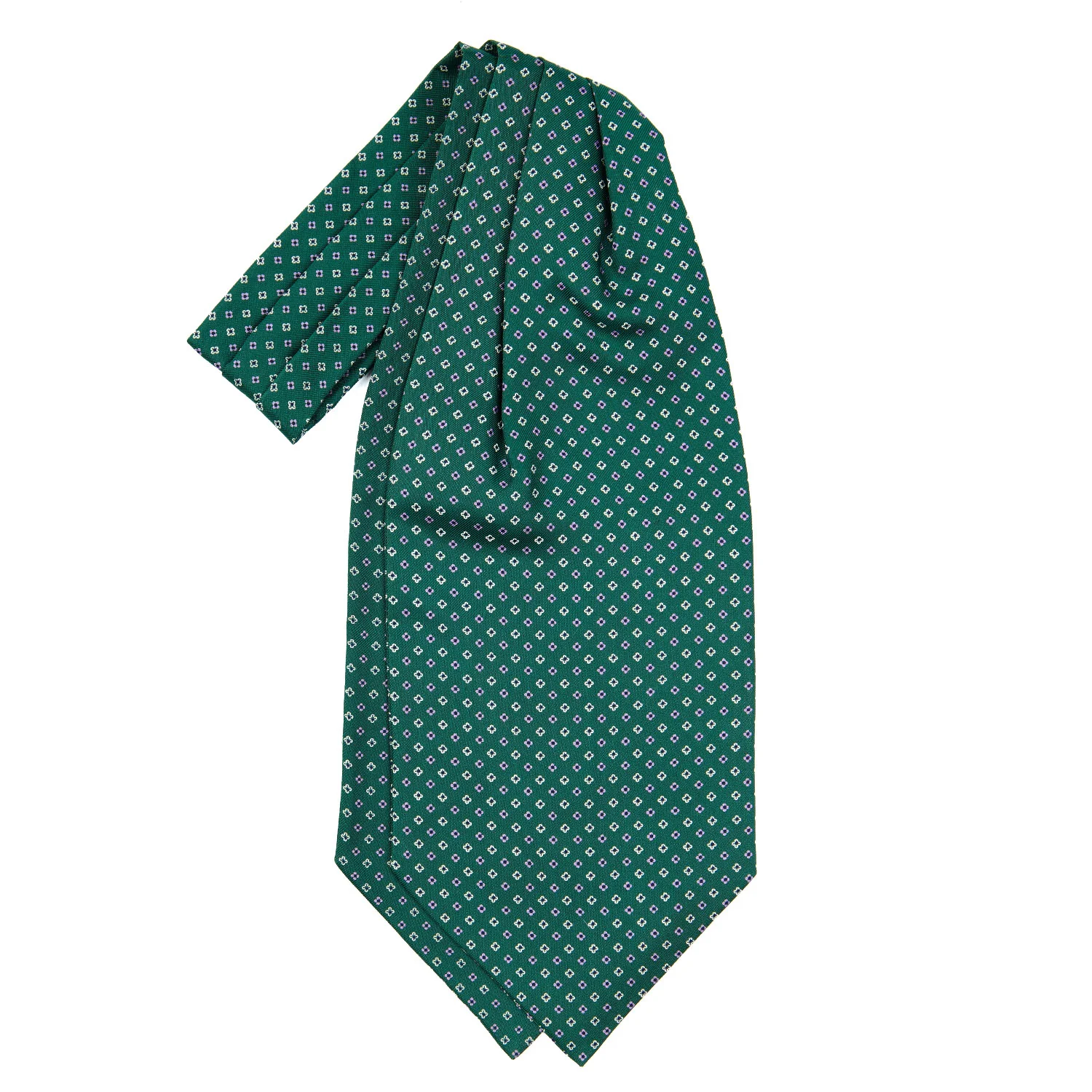 DARK GREEN SILK ASCOT TIE