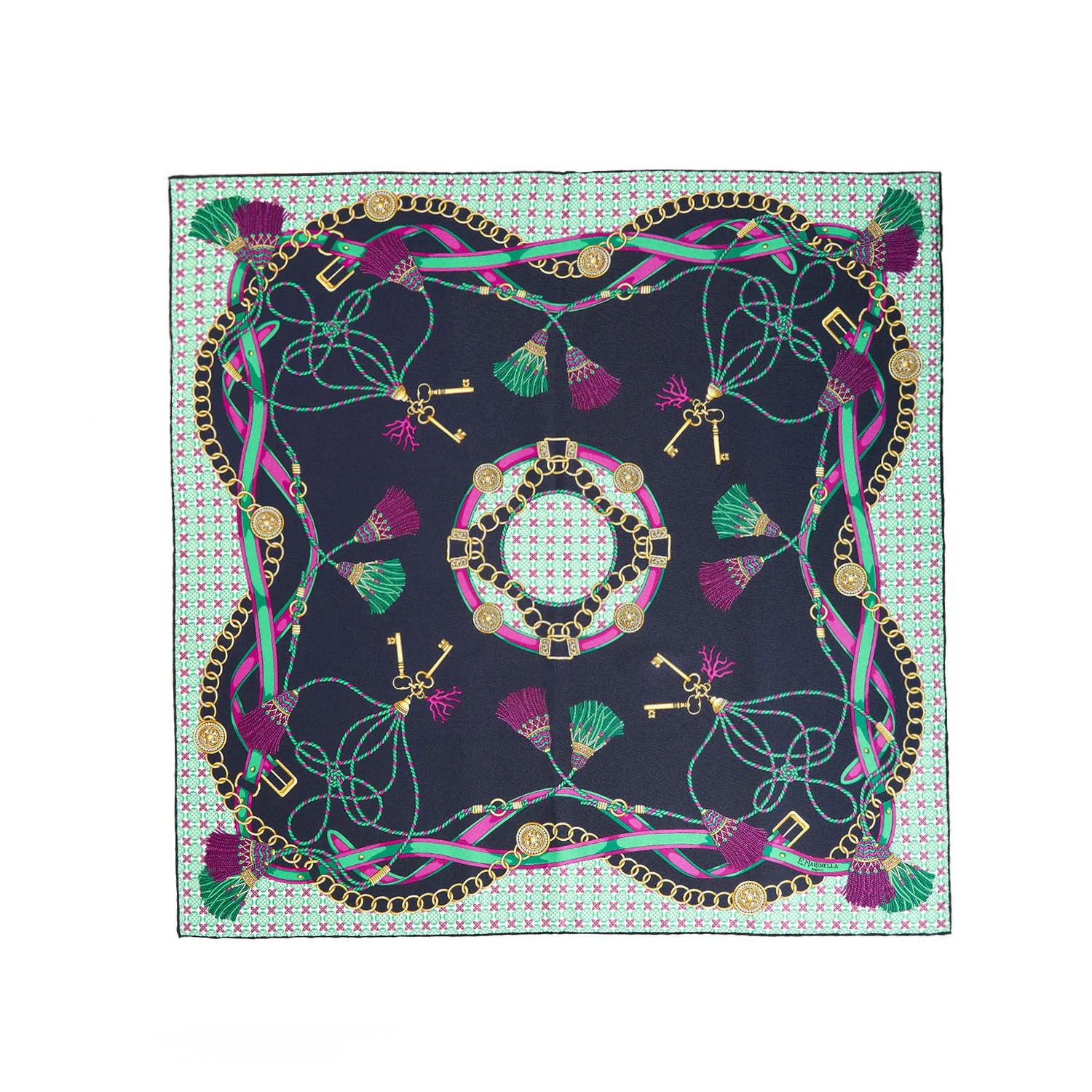 DARK GREEN SILK SCARF 65