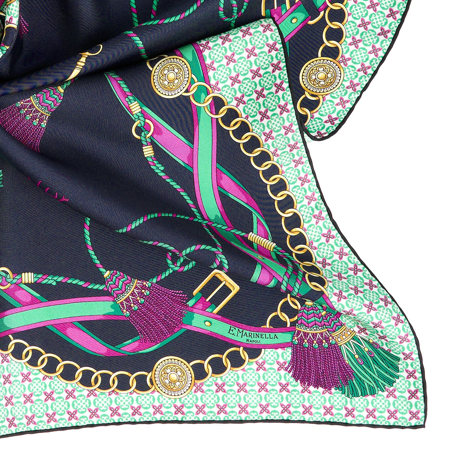 DARK GREEN SILK SCARF 65 - Image 4