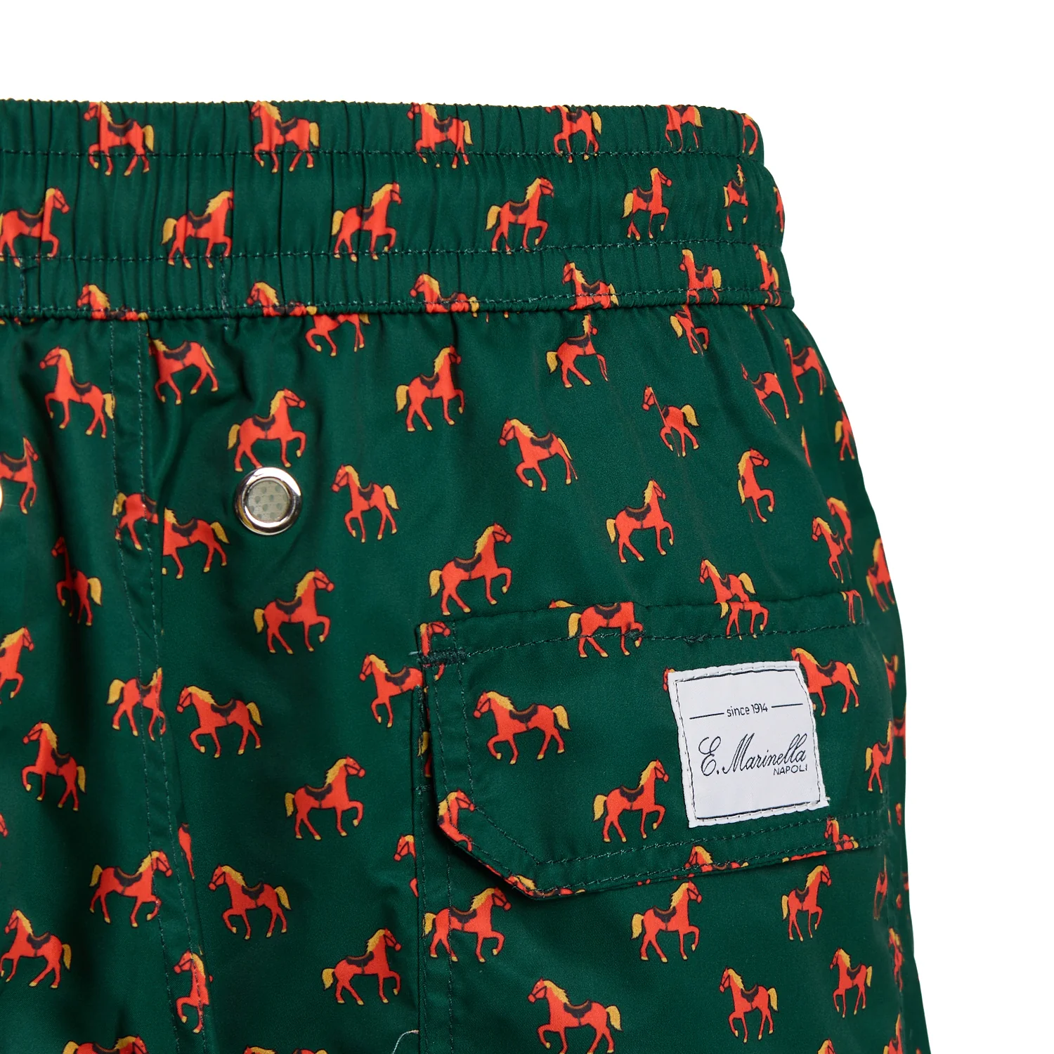 DARK GREEN SWIM SHORTS "CAVALLUCCIO ROSSO" - Image 3