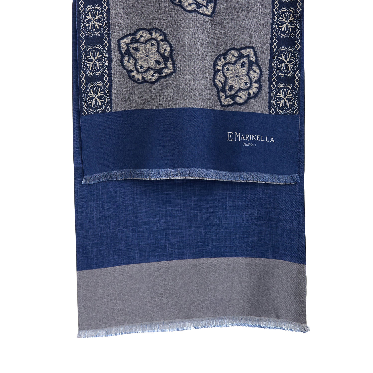 DARK GREY DOUBLE SILK SCARF - Image 2