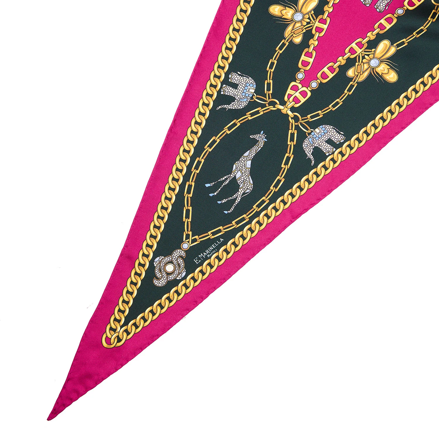 FUCHSIA SILK DIAMOND SHAPE SCARF - Image 2