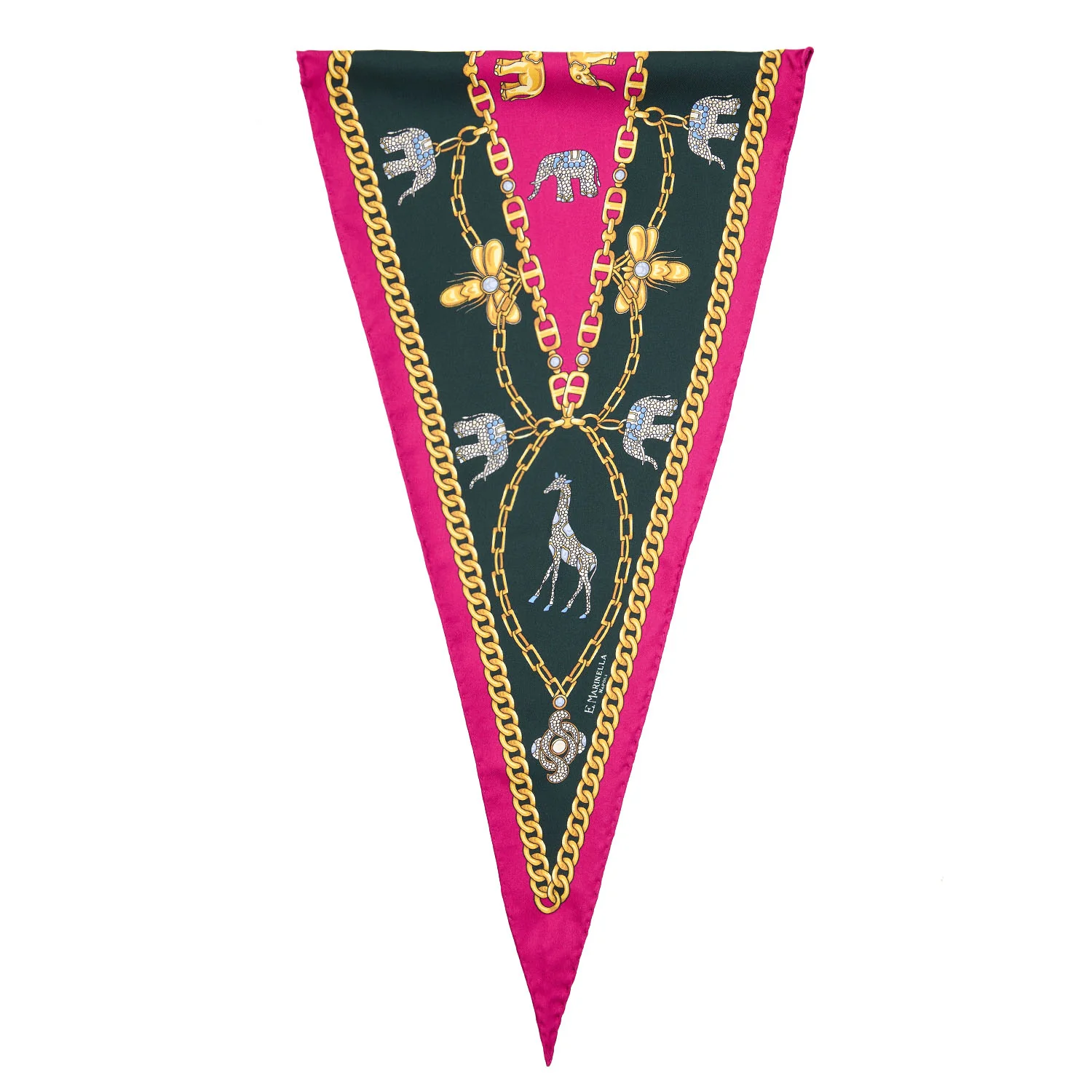 FUCHSIA SILK DIAMOND SHAPE SCARF - Image 3