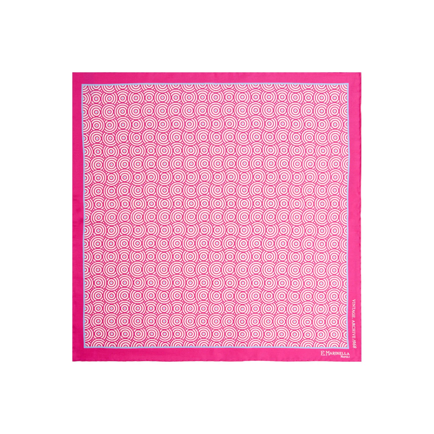 FUCHSIA HAND-PRINTED SILK POCKET SQUARE - Image 2