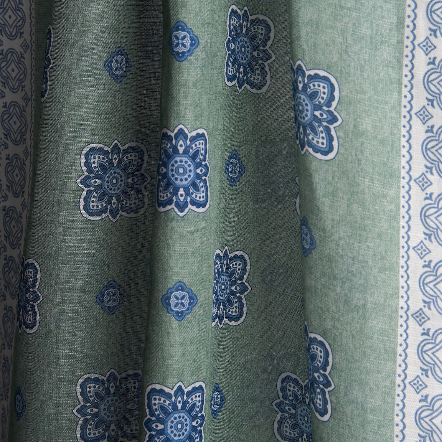 GREEN COTTON AND LINEN SCARF - Image 3