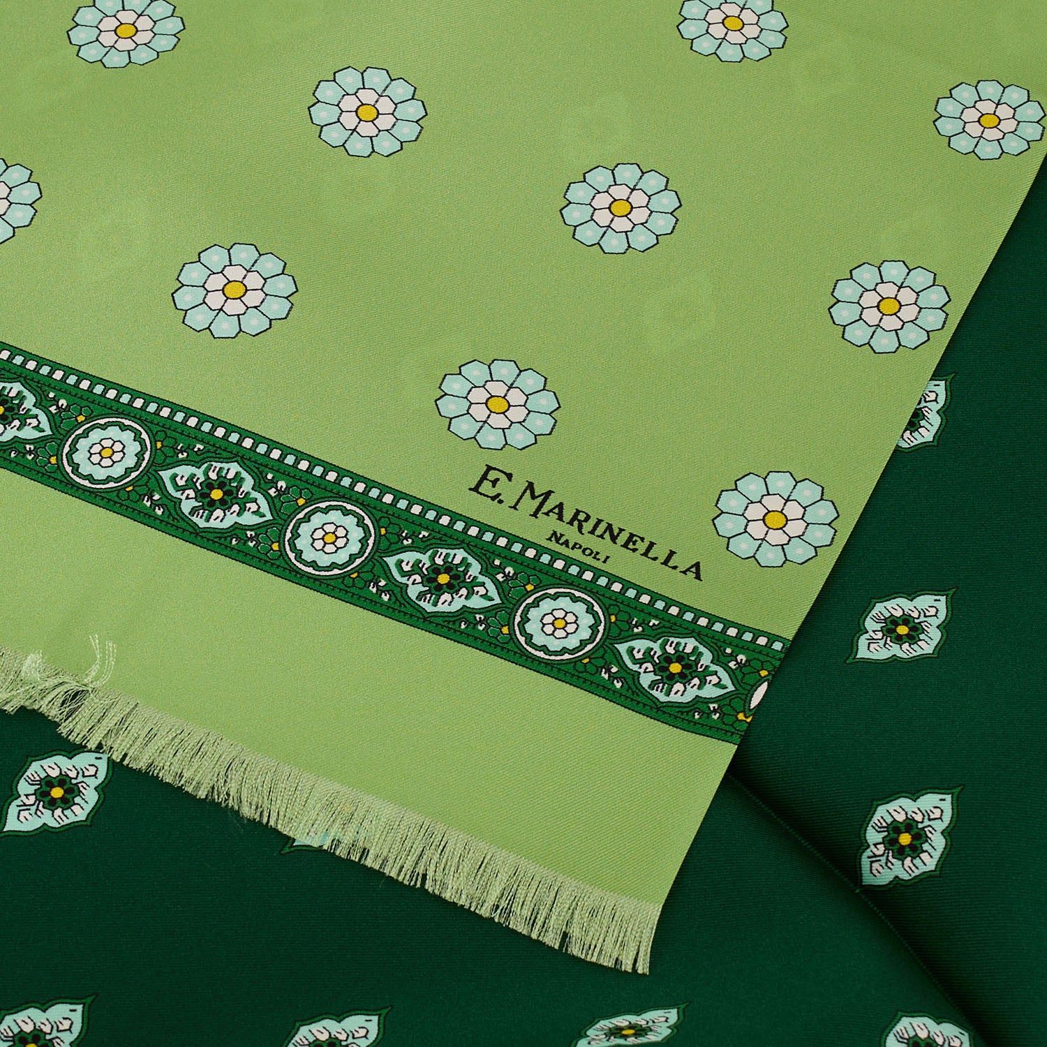 GREEN DOUBLE SILK SCARF - Image 4