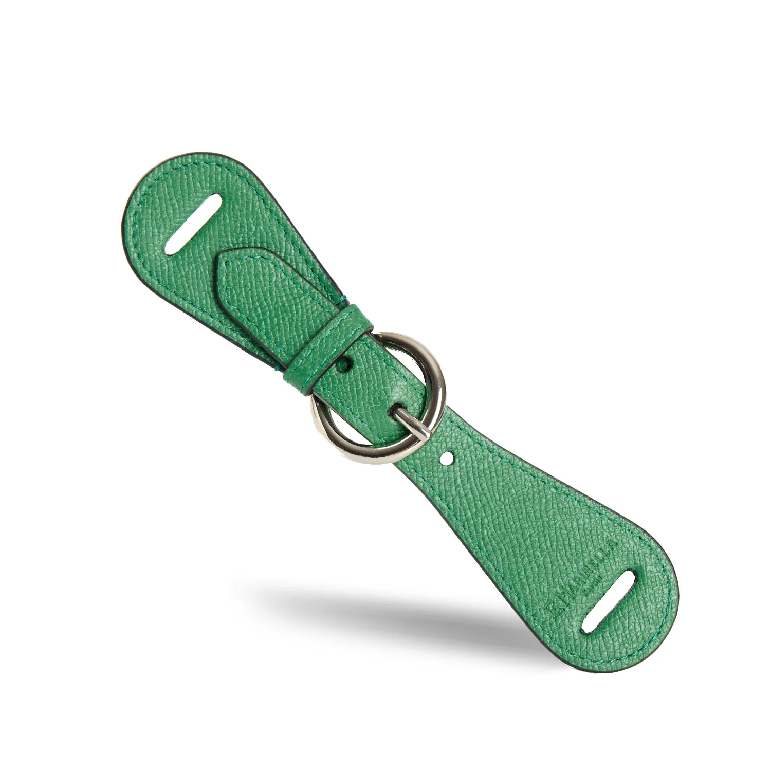 GREEN LEATHER SCARF-BUCKLE