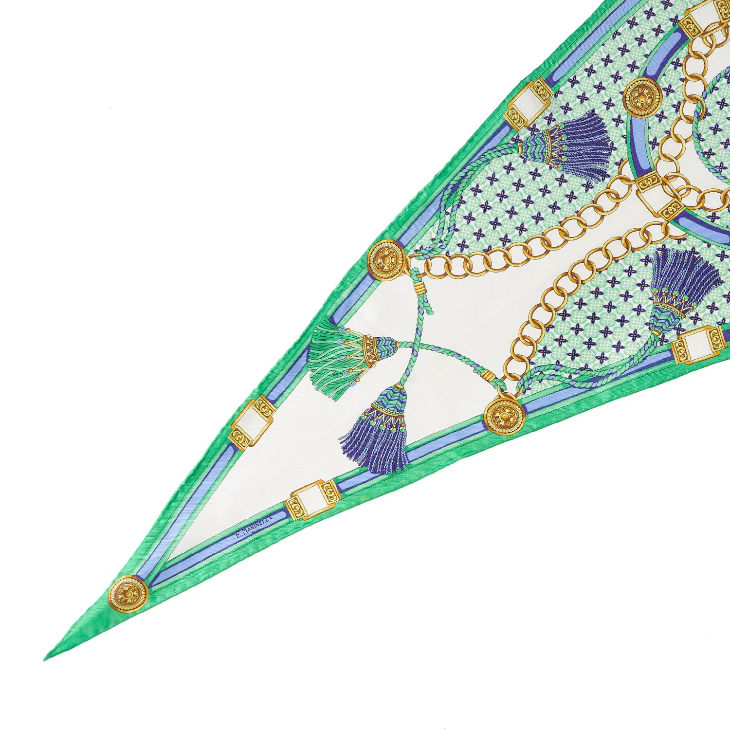 GREEN SILK DIAMOND SHAPE SCARF - Image 2