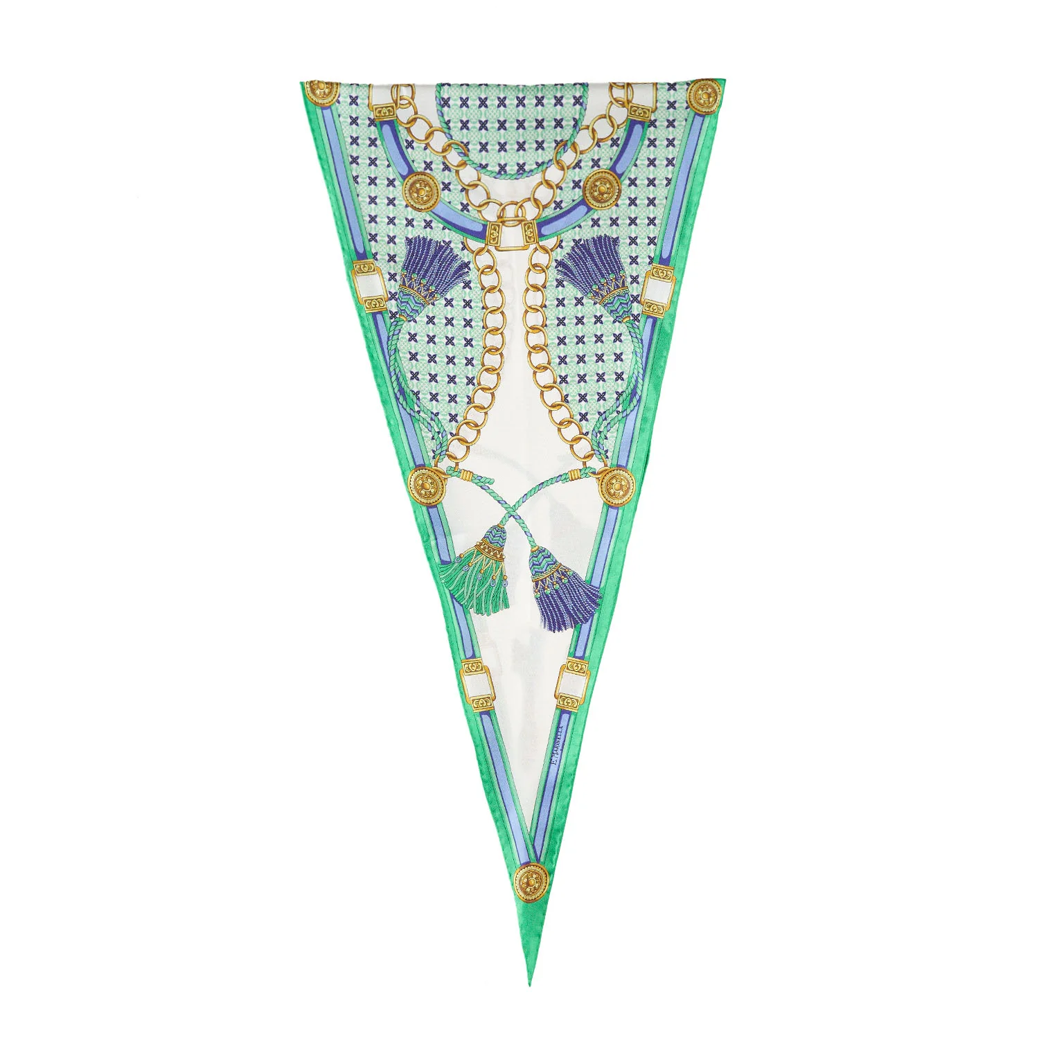 GREEN SILK DIAMOND SHAPE SCARF - Image 3