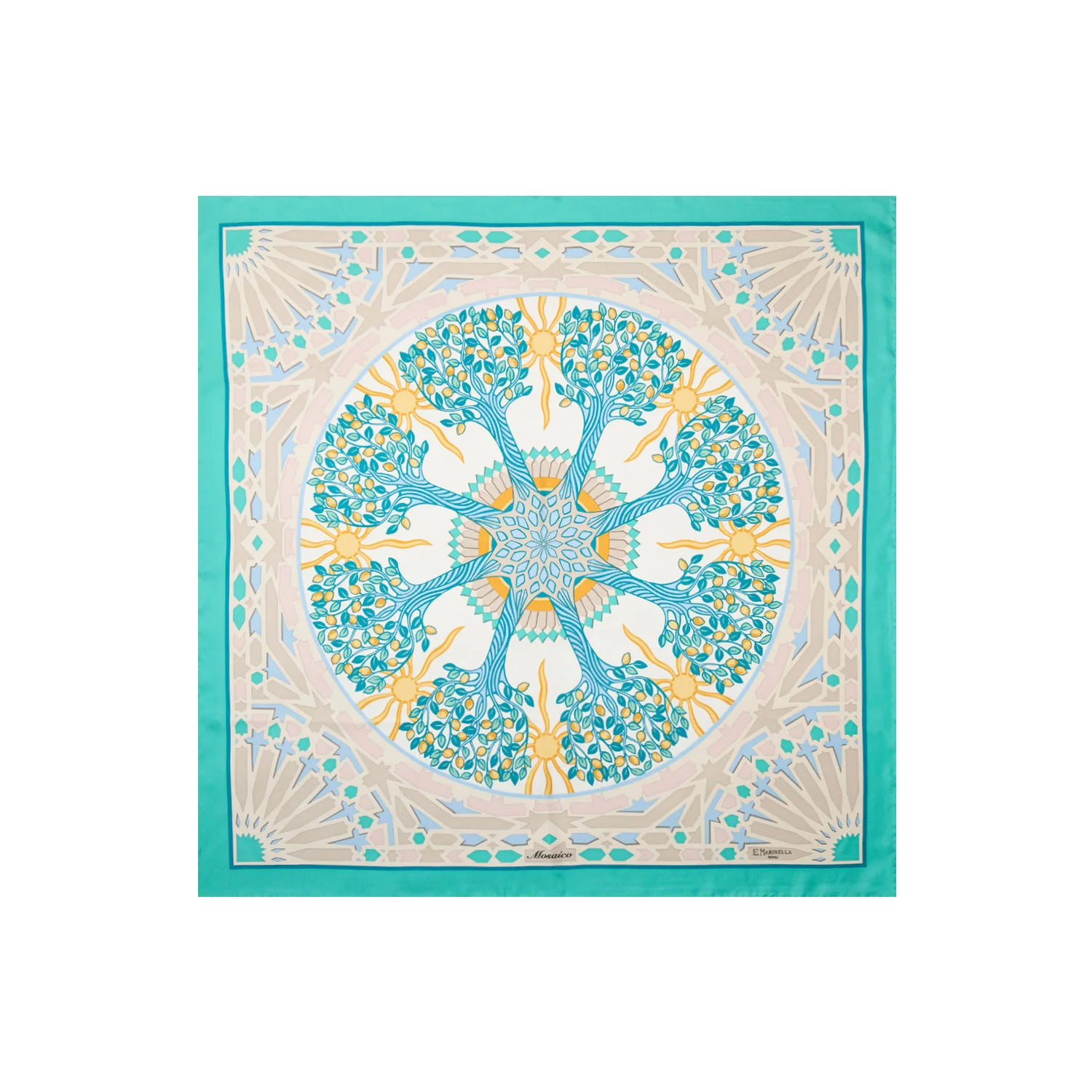 GREEN SILK SCARF 90