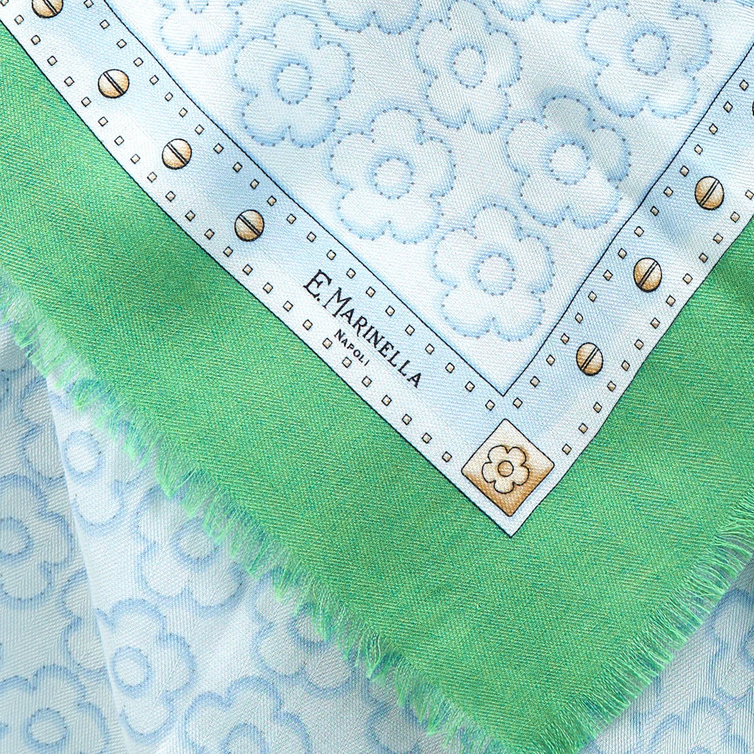 GREEN STOLE 115 IN WOOL, SILK AND CASHMERE - Image 3
