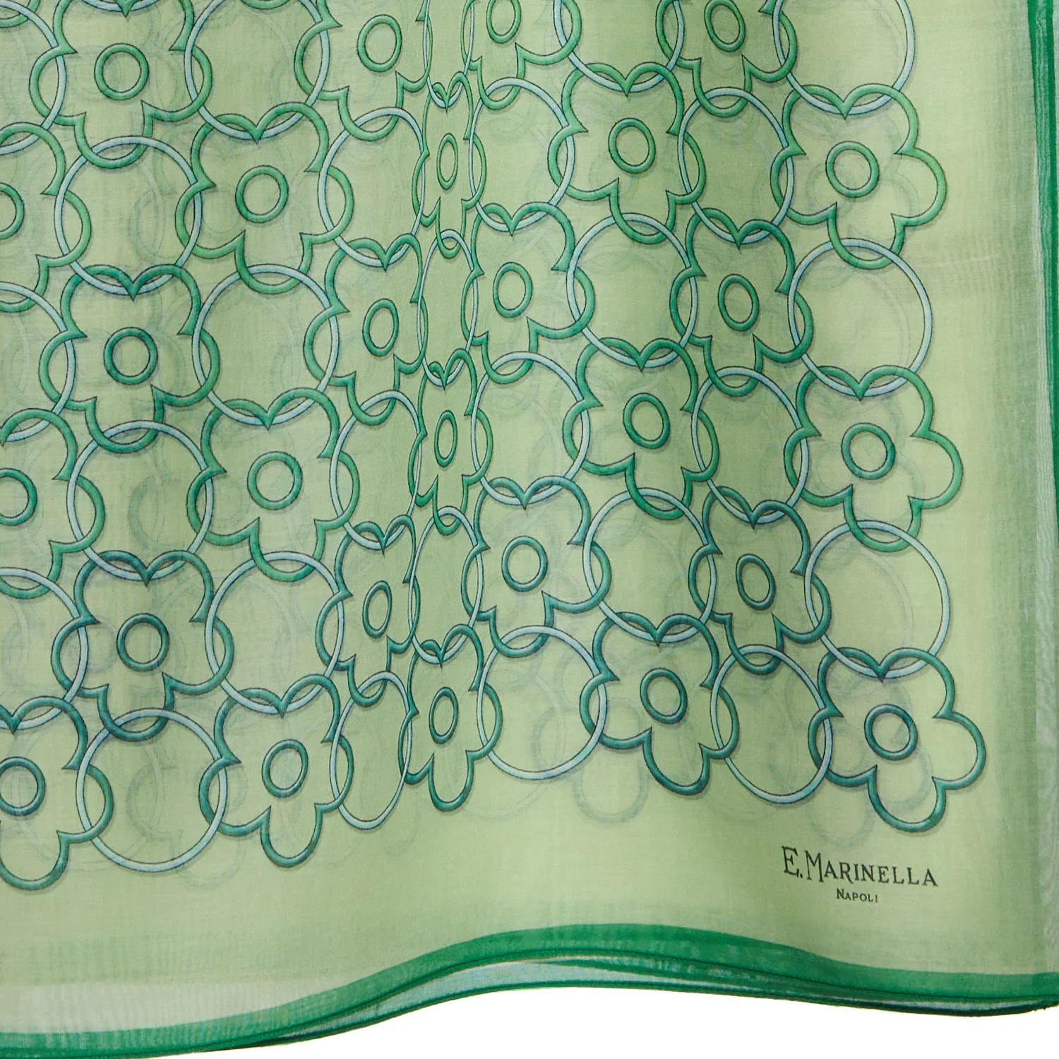 GREEN STOLE IN COTTON VOILE AND SILK - Image 3
