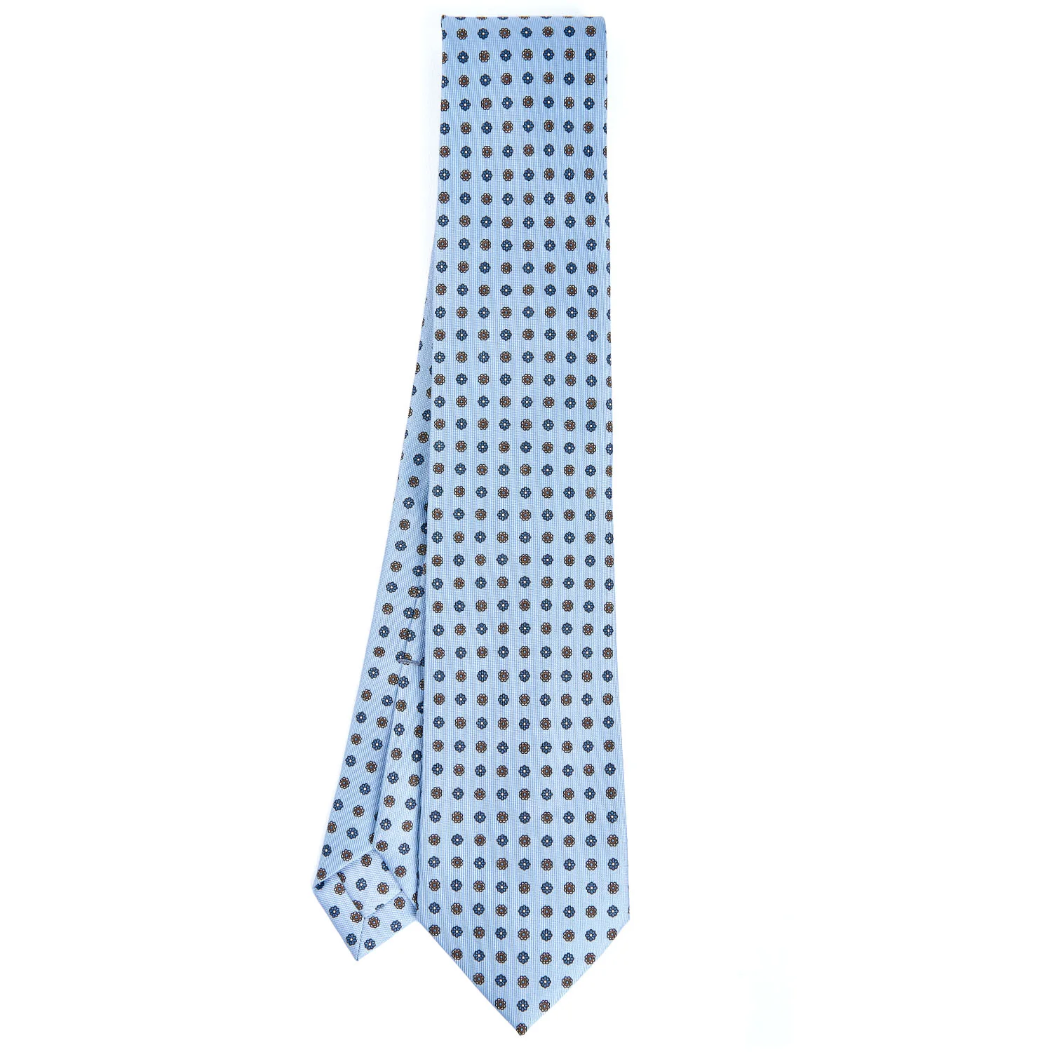 LIGHT BLUE 7 FOLD SARTORIAL SILK TIE - Image 2