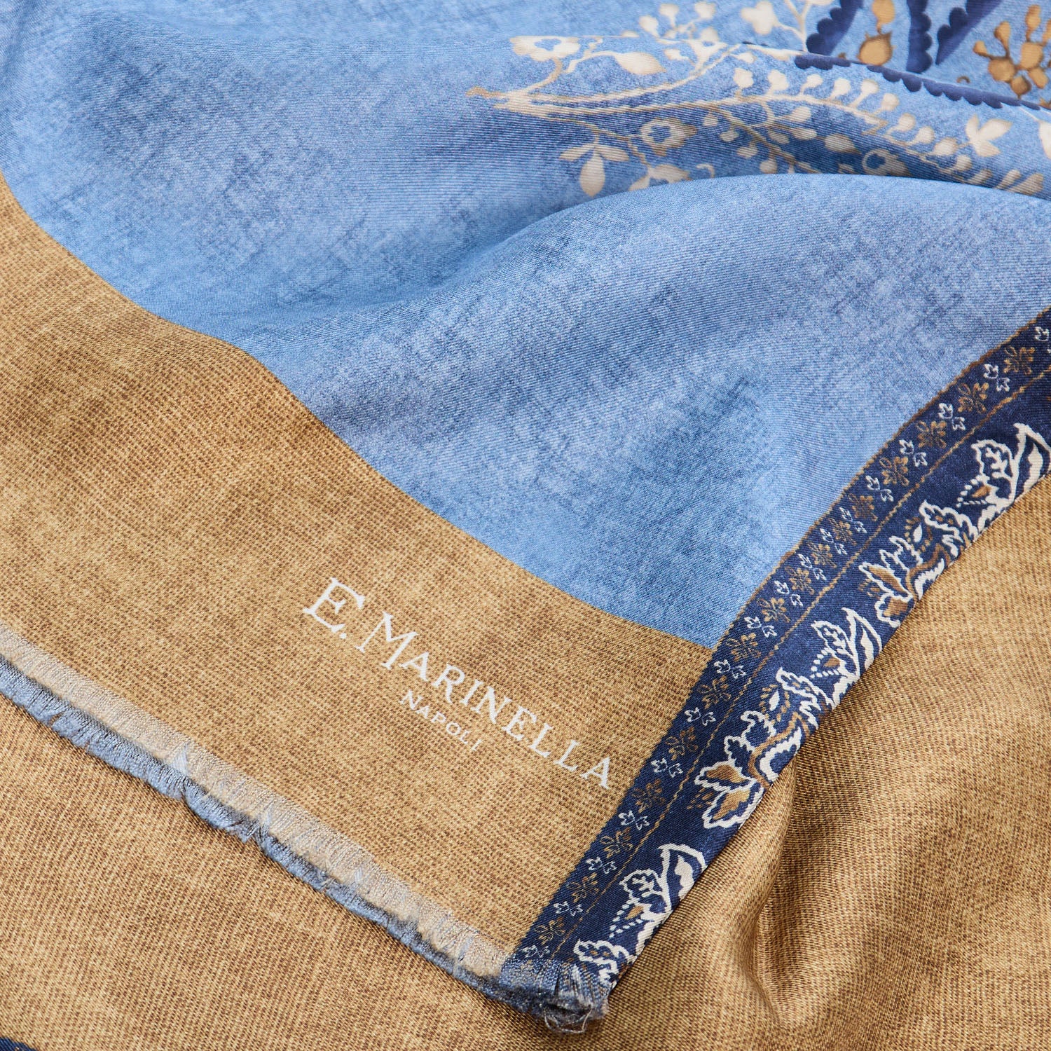 LIGHT BLUE DOUBLE SILK SCARF - Image 4