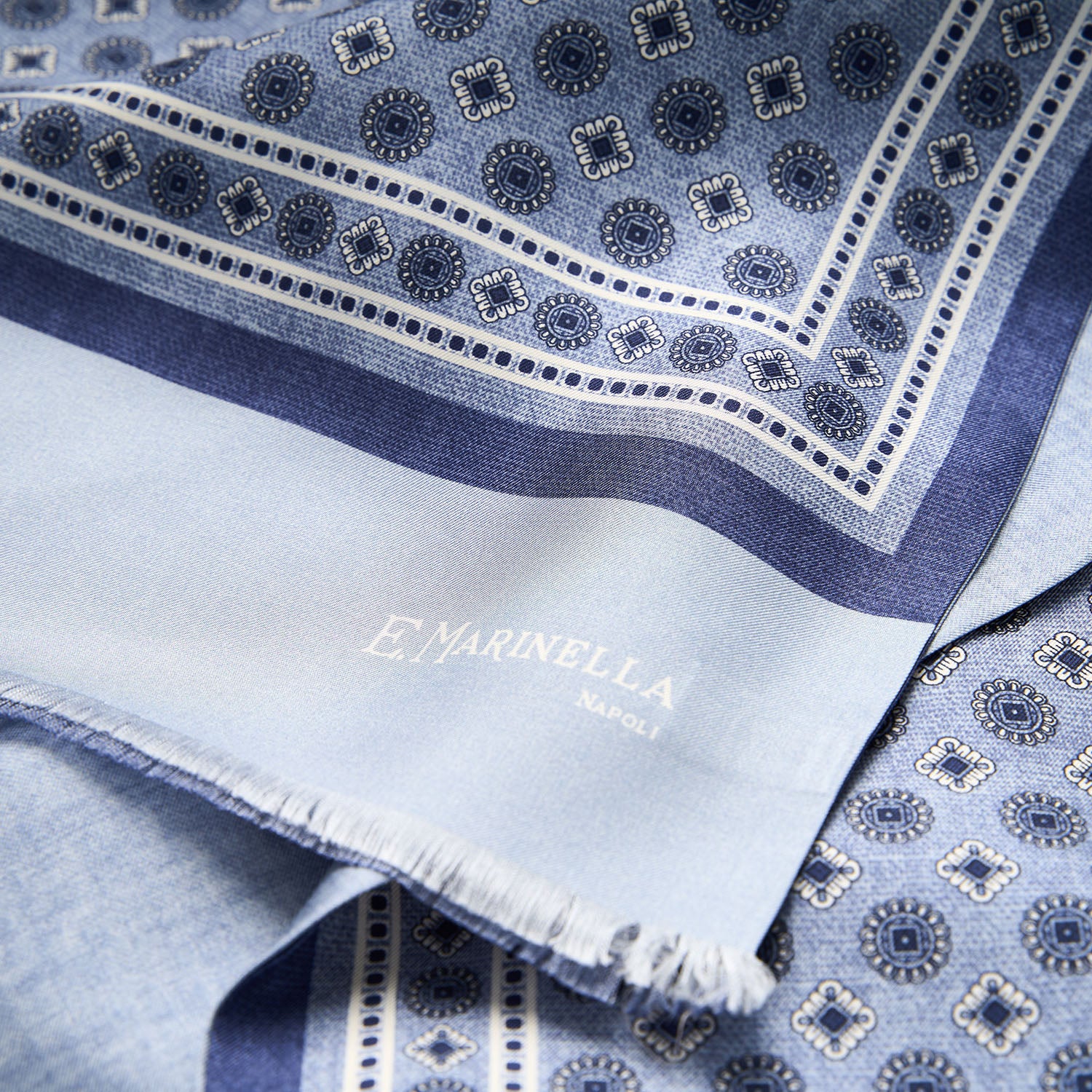 LIGHT BLUE DOUBLE SILK SCARF - Image 4