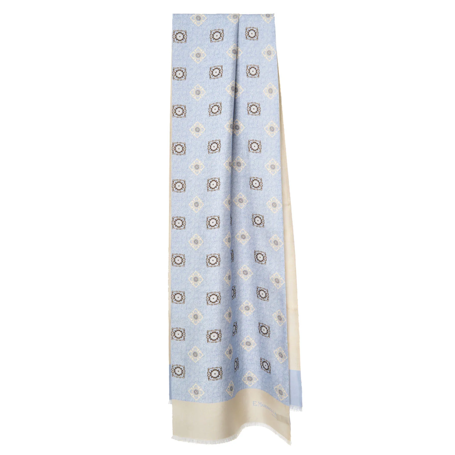 LIGHT BLUE DOUBLE SILK SCARF