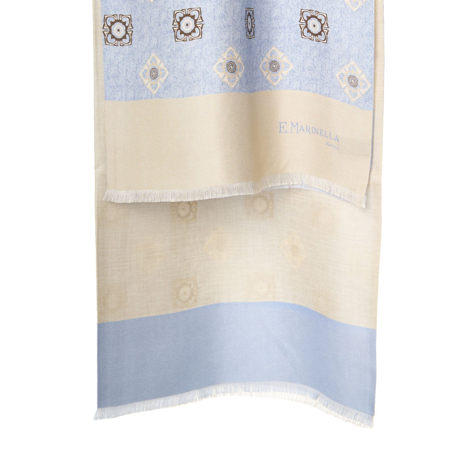 LIGHT BLUE DOUBLE SILK SCARF - Image 2