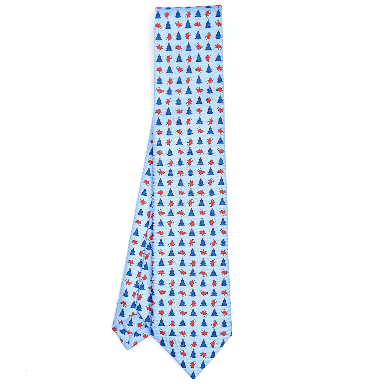 LIGHT BLUE SARTORIAL HOLIDAY SILK TIE - Image 2