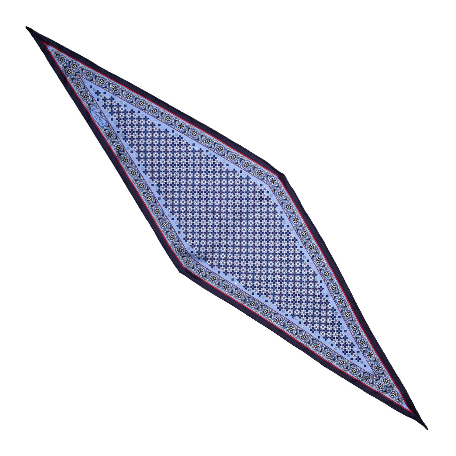 LIGHT BLUE SILK DIAMOND SHAPE SCARF