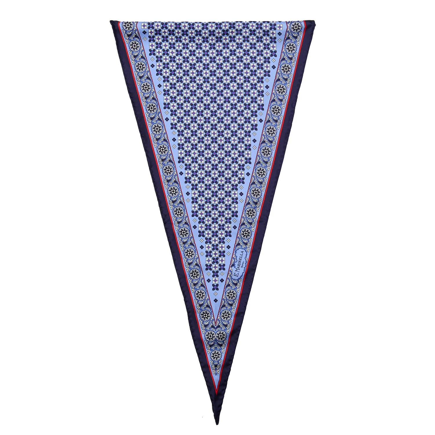 LIGHT BLUE SILK DIAMOND SHAPE SCARF - Image 3