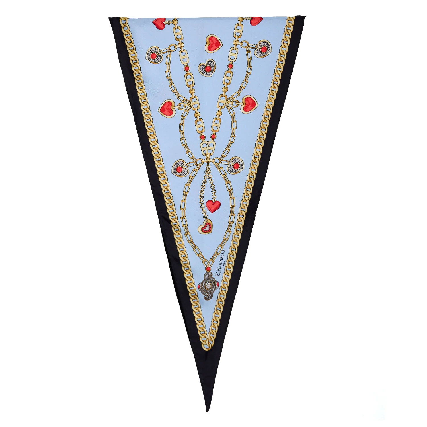 LIGHT BLUE SILK DIAMOND SHAPE SCARF - Image 4