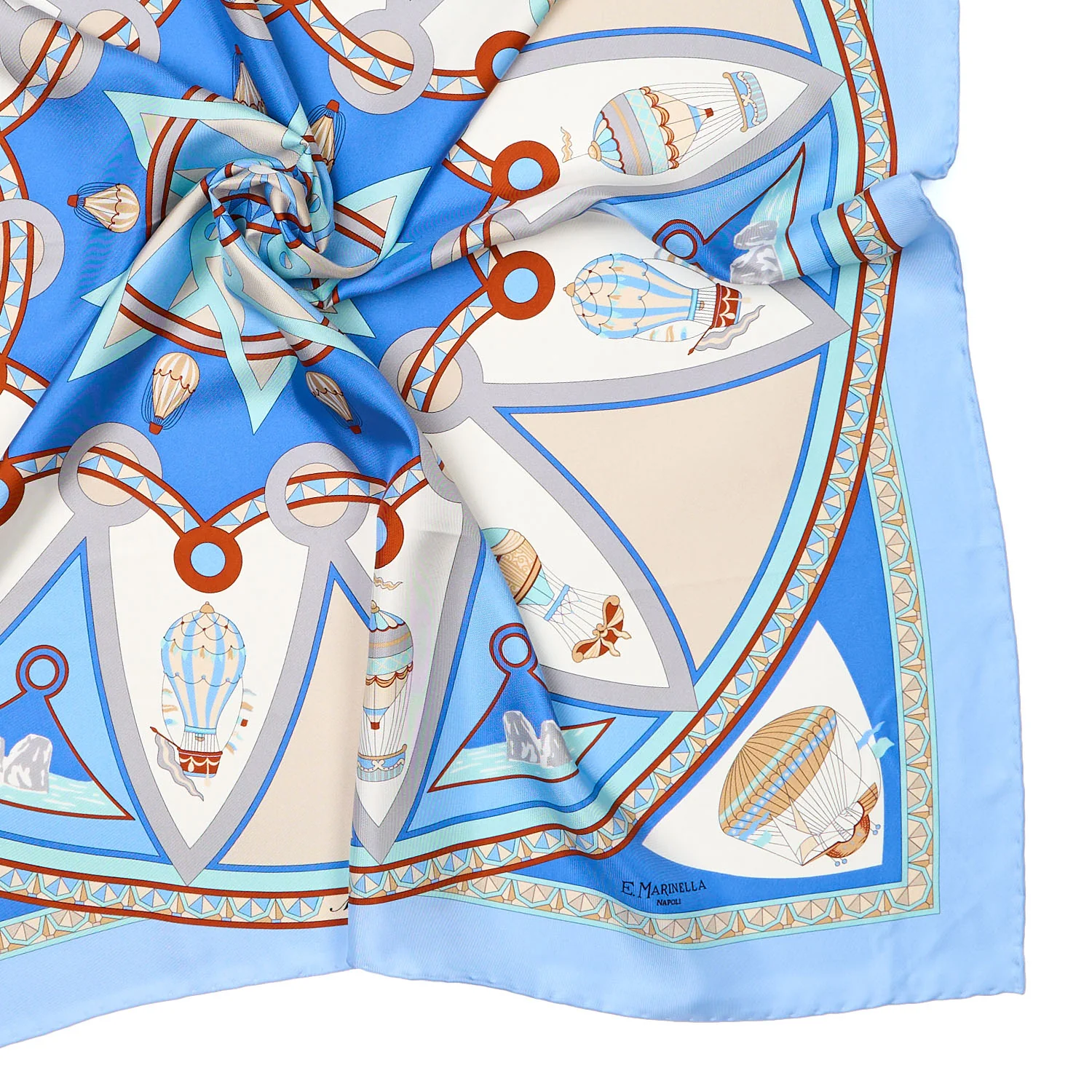 LIGHT BLUE SILK SCARF 90 - Image 3