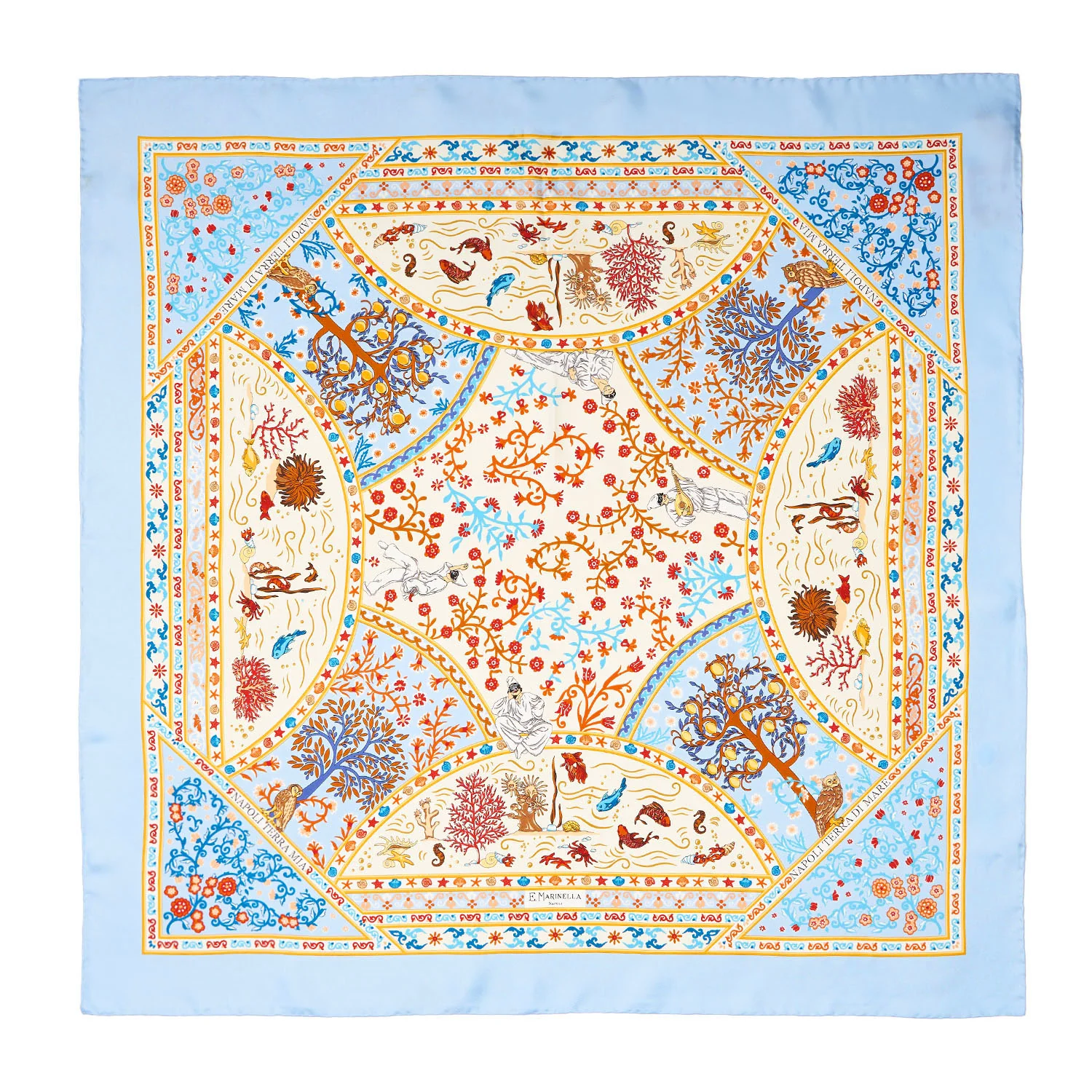 LIGHT BLUE SILK SCARF 90