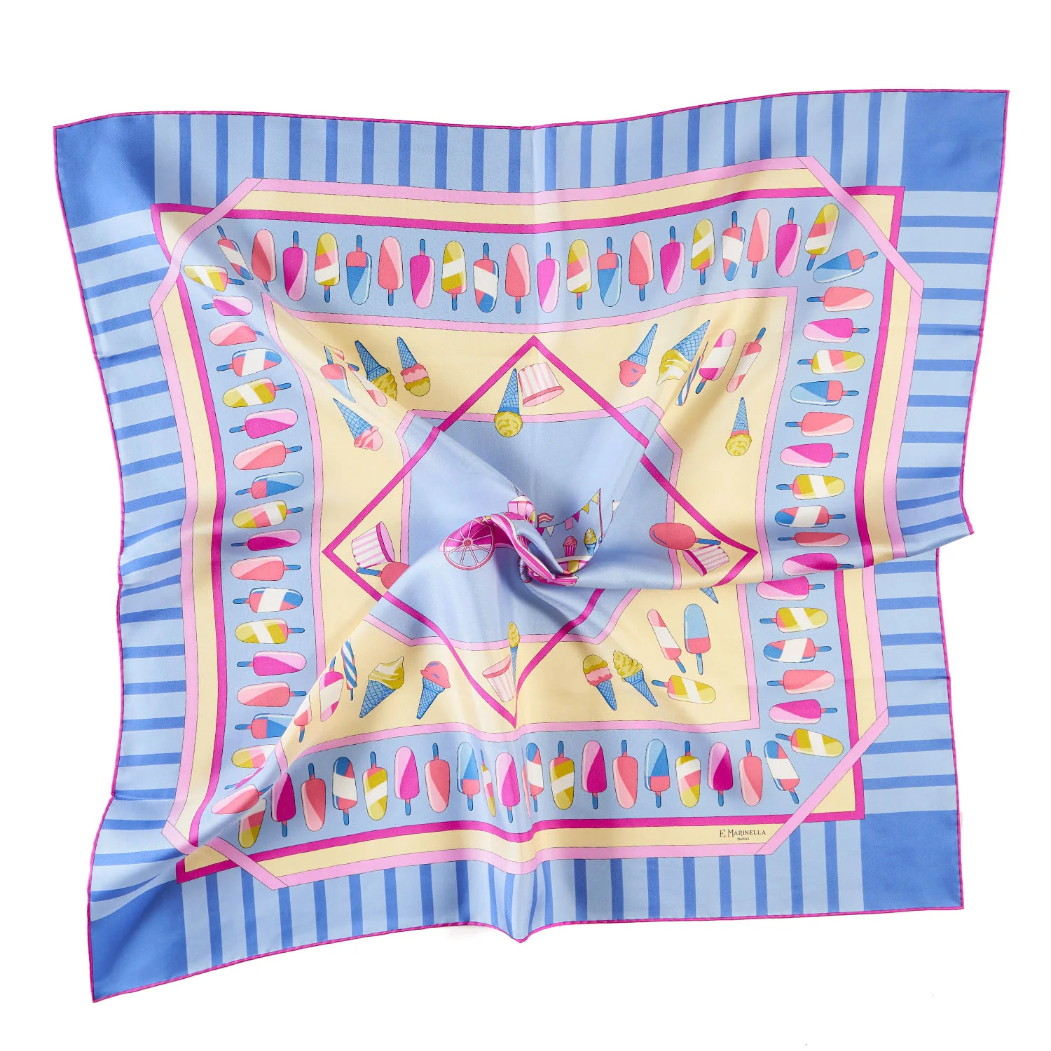 LIGHT BLUE SILK SCARF 90 - Image 2
