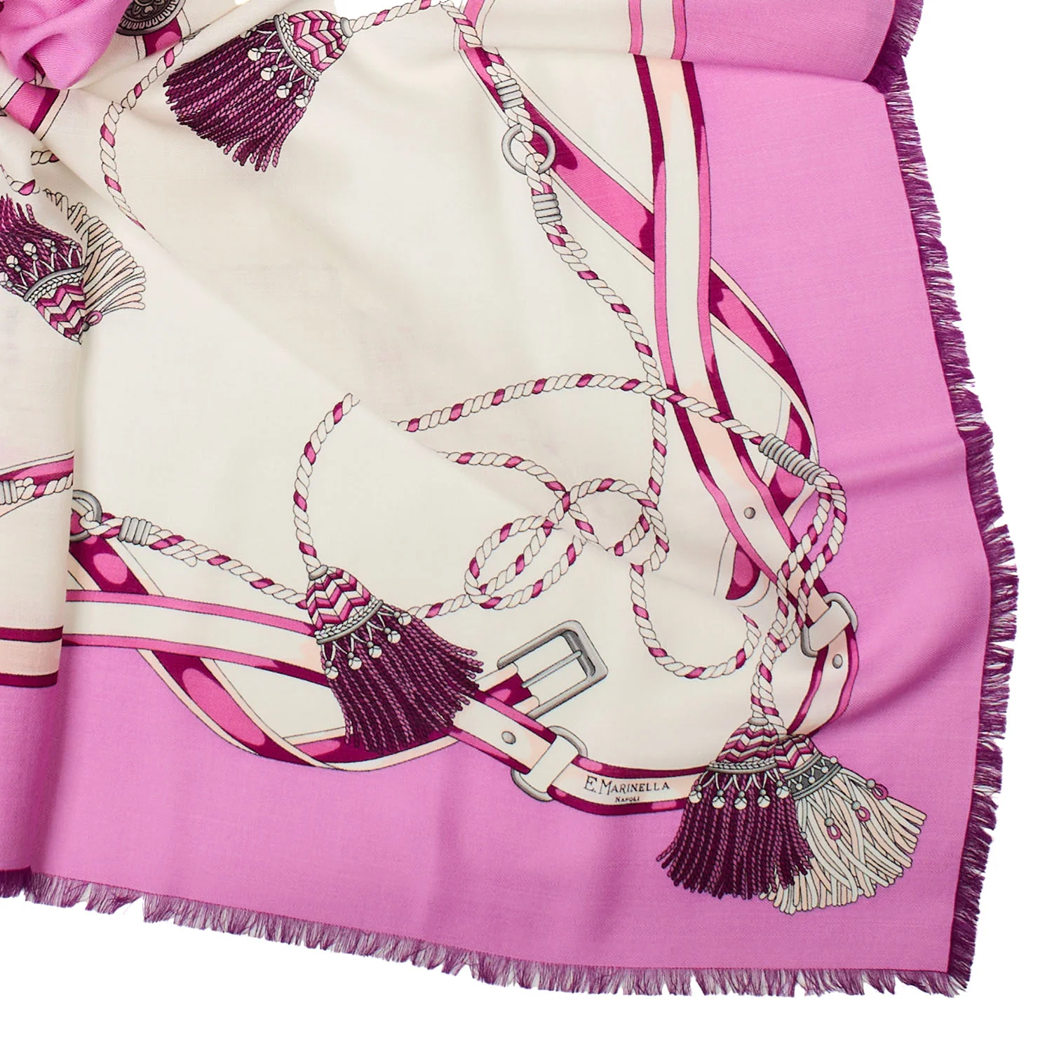 PINK STOLE 115 IN WOOL, SILK AND CASHMERE - Image 3