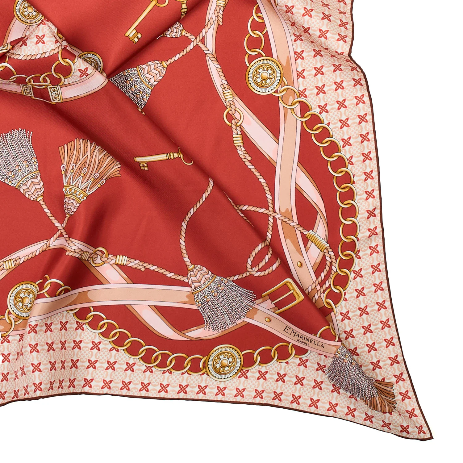LIGHT BROWN SILK SCARF 90 - Image 4