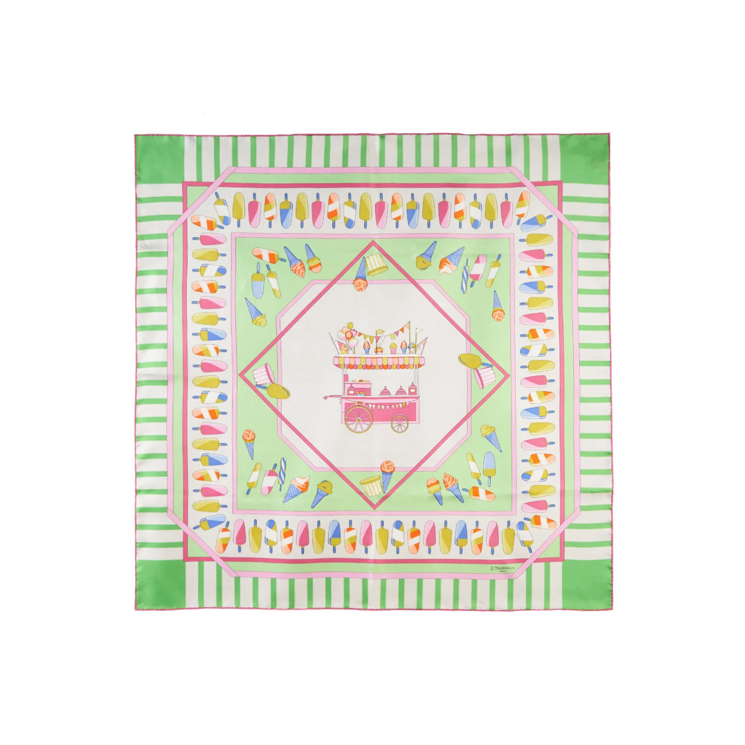 LIGHT GREEN SILK SCARF 90