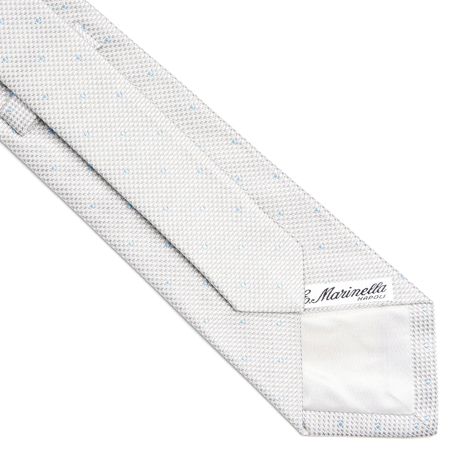 LIGHT GREY CEREMONIAL JACQUARD SILK TIE - Image 4