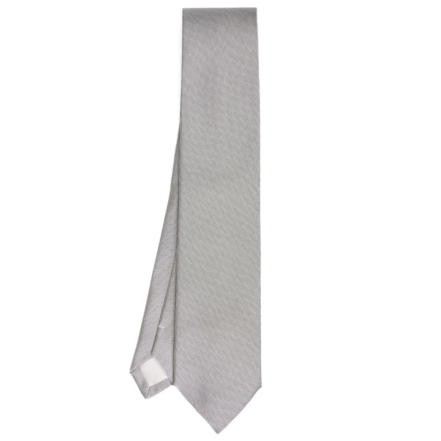 LIGHT GREY CEREMONIAL JACQUARD SILK TIE - Image 2